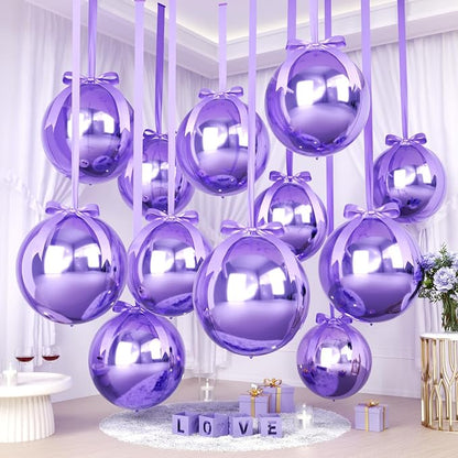 Purple Round Foil Balloons by FunHot