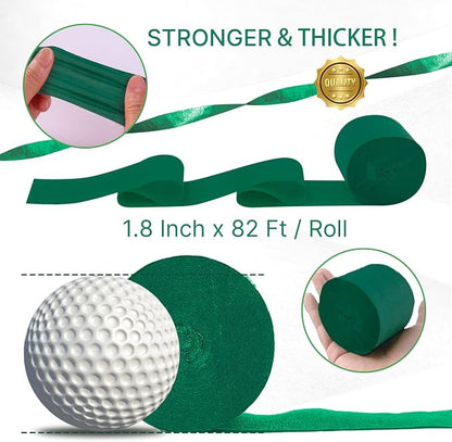PartyWoo Green Emerald Forest Green Crepe Paper Streamers 6 Rolls 492 FT | - Image 6