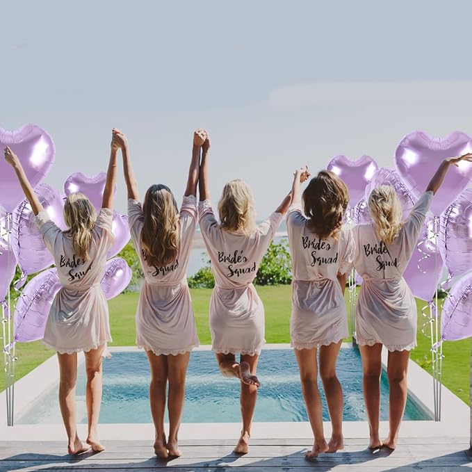TONIFUL 30 Pcs Light Purple Heart Balloons 18 Inch Heart Shape Foil Balloon | - Image 4