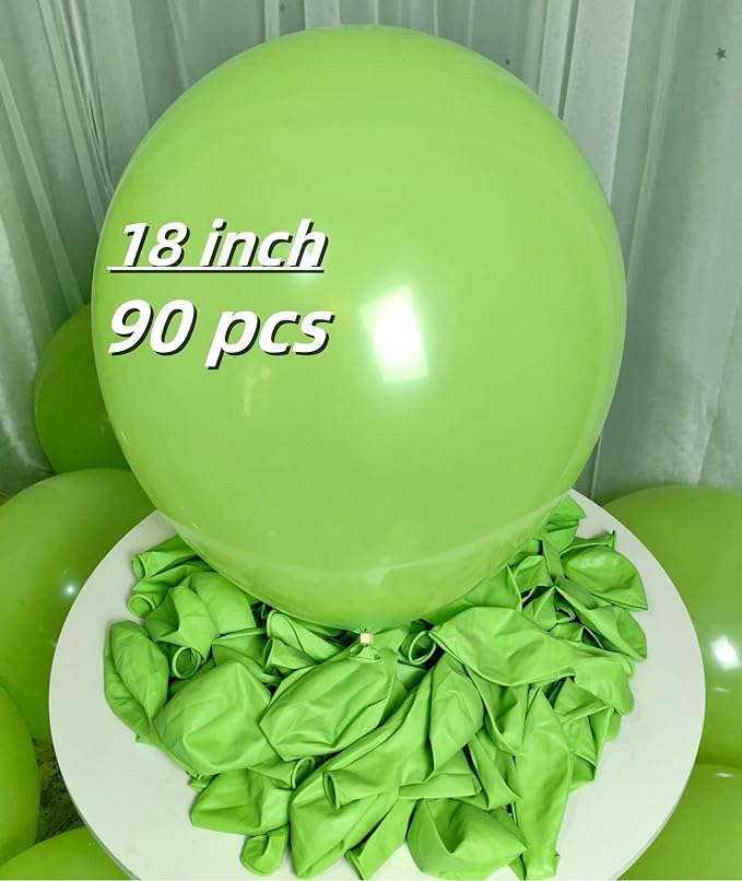 90 Pack Light Green Balloons 18 inch Green Latex Big Balloons - Image 2