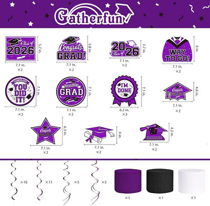 Purple Themed 2026 Graduation Decorations Set - Image 3