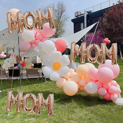 Mother's Day Balloons Rose Gold Mom Balloons Letter Balloon Conjoined Mom Foil - Image 6
