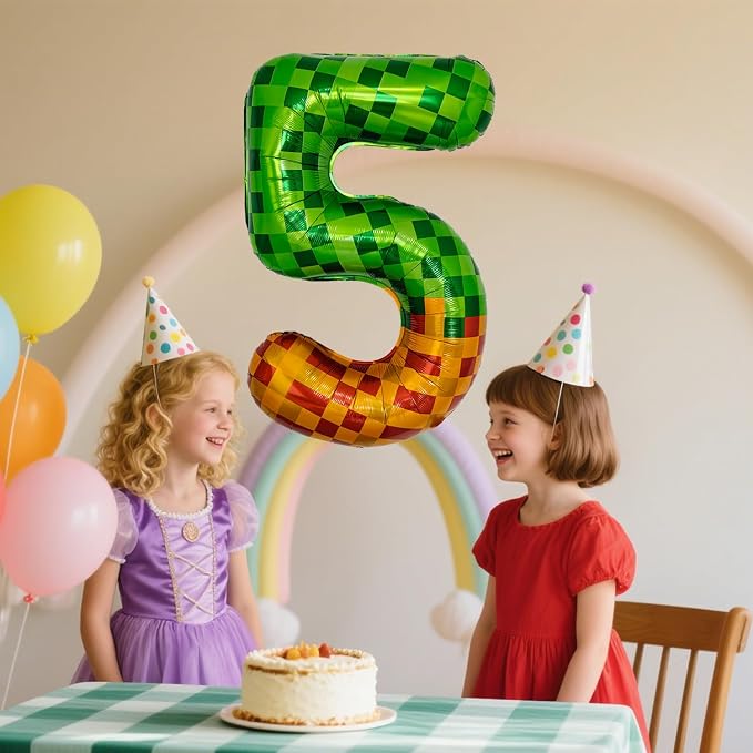 Pixel & TNT Theme 40in Giant Number Balloons - Image 5