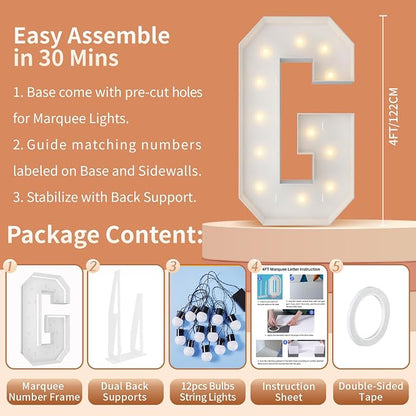 4FT Marquee Light Up Letters, Large Marquee Letters, Big Letters - Image 5
