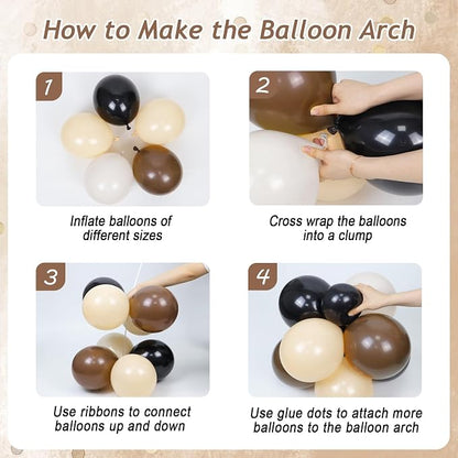 131pcs Black and Brown Balloon Arch Kit - Image 3