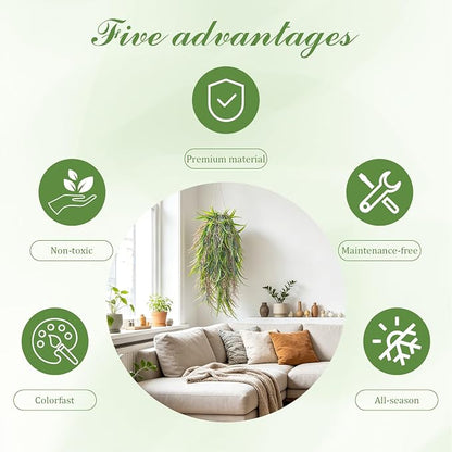 4Pcs Fake Hanging Fern Plants for Outdoors, UV Resistant Artificial Ferns - Image 3