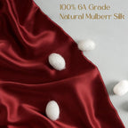 ZIMASILK 100% Pure Mulberry Silk Pillowcase for Hair and Skin Health,Soft and Smooth,Both Sides Premium Grade 6A Silk,600 Thread Count,with Hidden Zipper,1pc (King 20''x36'',Burgundy)