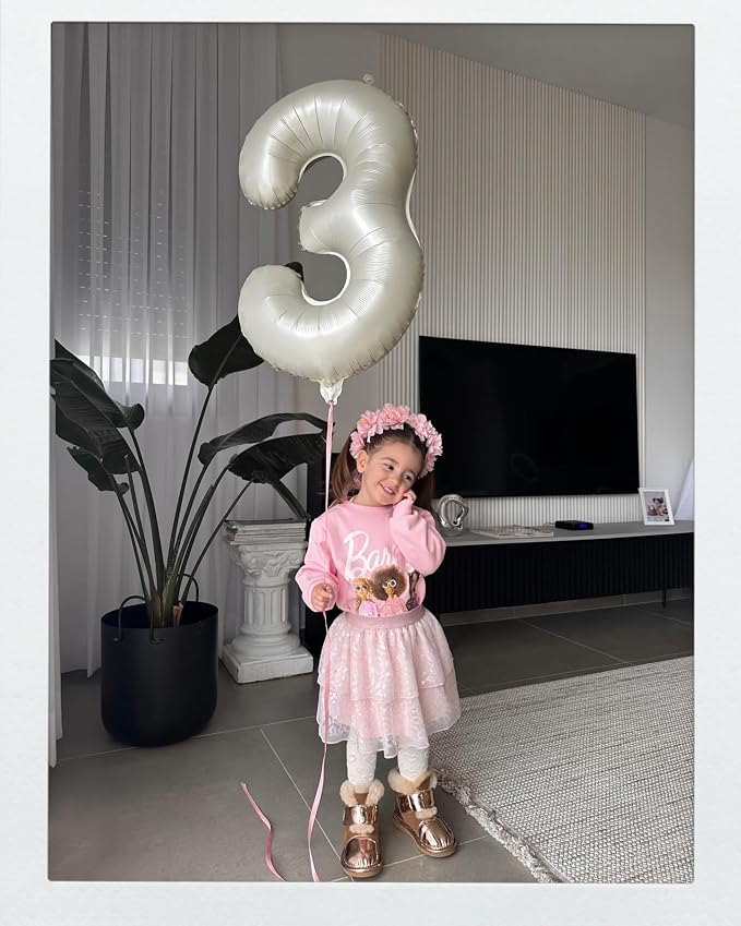 Cream Number 3 Balloon 40 Inch - Image 7