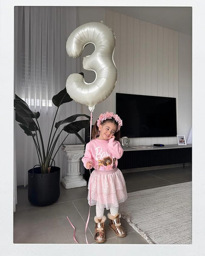 Cream Number 3 Balloon 40 Inch - Image 7