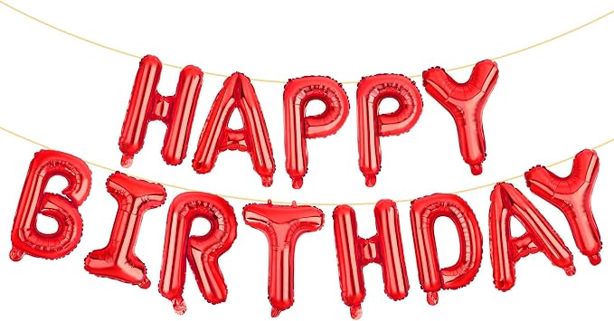 LIOZEOKUN Happy Birthday Balloon Letters 16 inch Mylar Foil Birthday Balloons by LIOZEOKUN