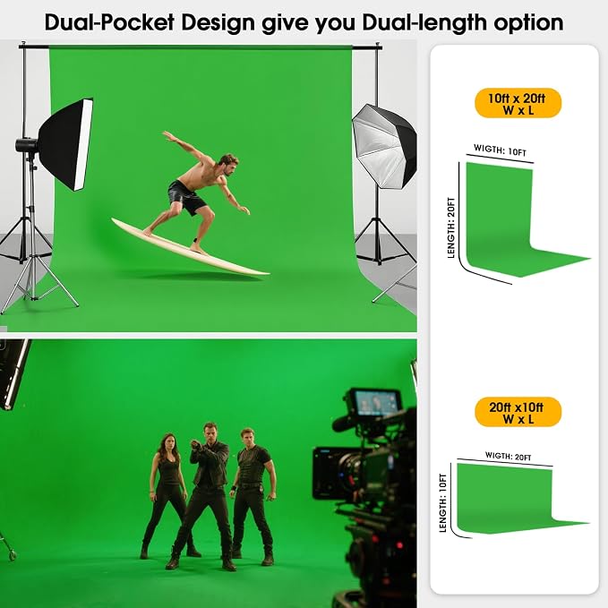 CPLIRIS 10x20ft Green Screen Backdrop - Image 3