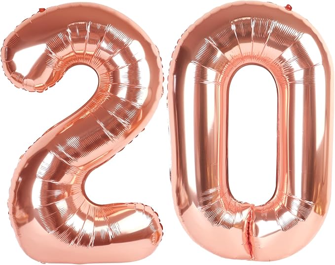 Number Balloon Rose Gold Number 20 by Mluchee
