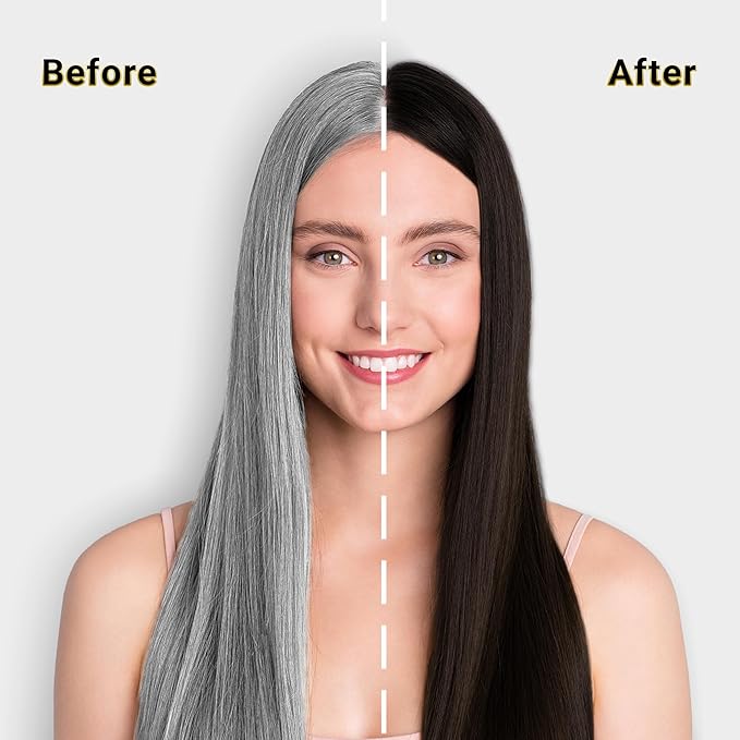 Herbishh Hair Shampoo with 3-in-1 Dye | PPD-Free | Easy Gray Coverage | Travel Size | 10 Sachets + 1 Argan Mask Pouch (Dark Brown)