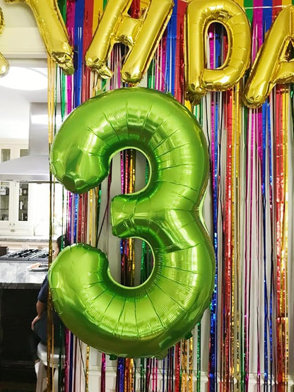 4 Balloon Numbers, 40In Green Balloons - Image 3