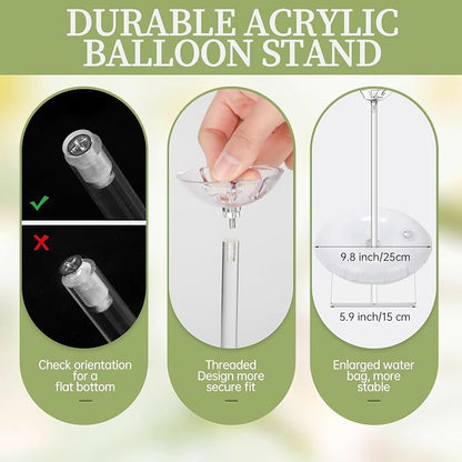 Aneco 6 Pieces Clear Acrylic Balloon Stand Set 15.7 Inches Height Balloon - Image 3