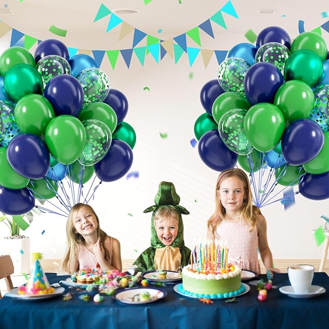 60pcs Blue and Green Balloons 12inch - Image 5
