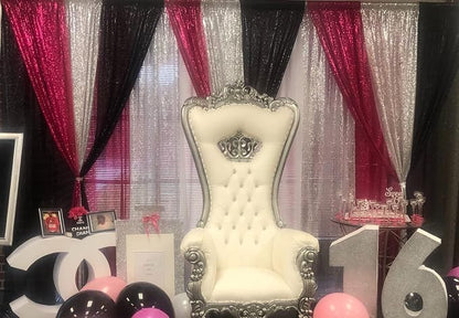Poise3EHome Hot Pink Sequin Backdrop Curtains, 4 Panels 2FTx8FT Glitter - Image 9