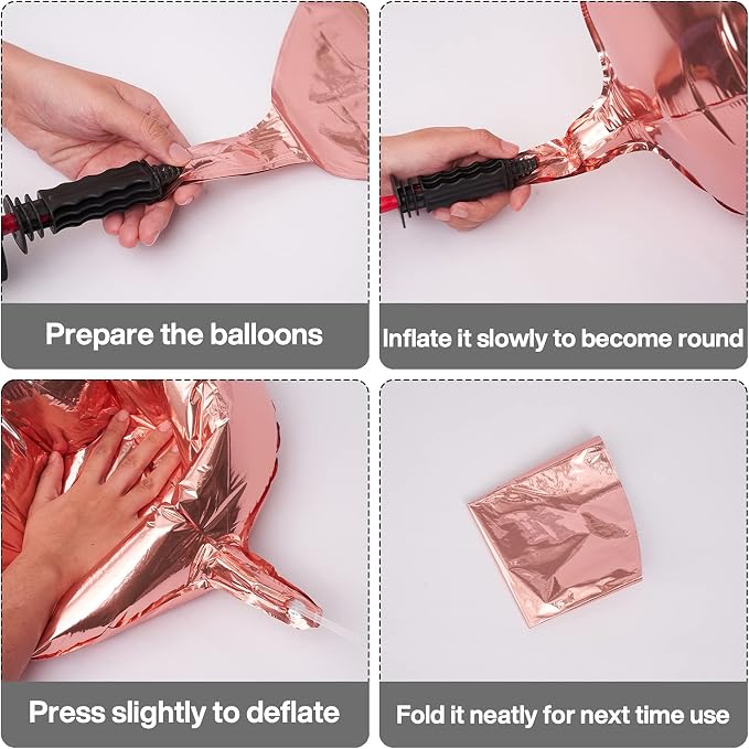 PartyWoo Rose Gold Large Round Giant 4D Jumbo Foil Balloons 6pcs 22 Inch | 22 - Image 5