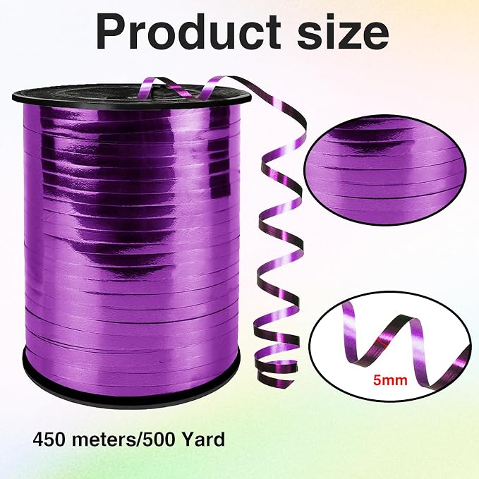 Metallic Shiny Curling Ribbon，500 Yard，1/5" - Image 2