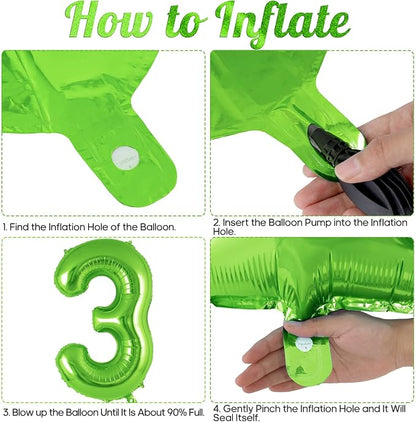 Green Number 3 Balloon 40 Inch, Big Large Foil Helium Number Balloons, Jumbo - Image 7