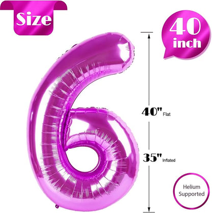 Rosy Purple Number 6 Balloon 40 Inch - Image 5