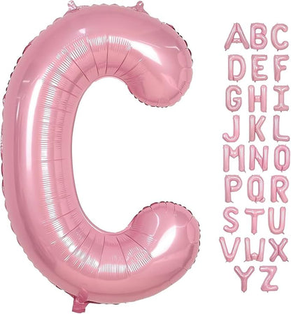 Pink Letter C Balloons, C Balloon 40 Inch Foil Helium C Balloon Letter | Pink C by BBPOOL
