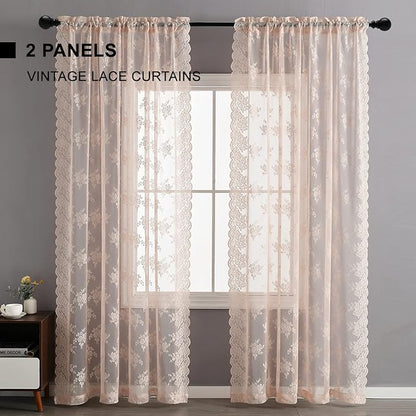 Kotile Blush Pink Sheer Curtains - Image 2