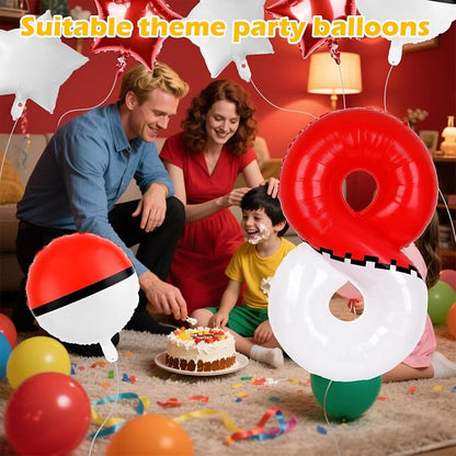 40 Inch Red & White Cartoon Themed Theme Number Balloon, Number Block Foil - Image 3