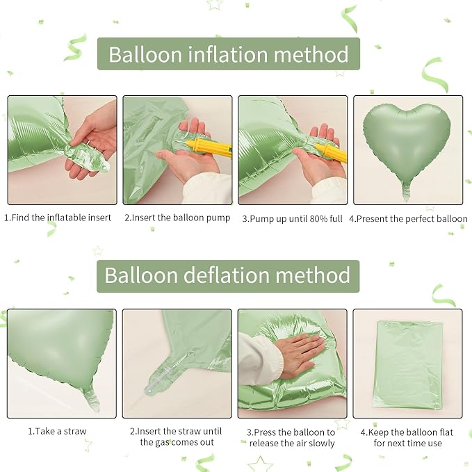 Sage Green Heart Balloon, 18inch Olive Green Heart Shape Balloons - Image 7