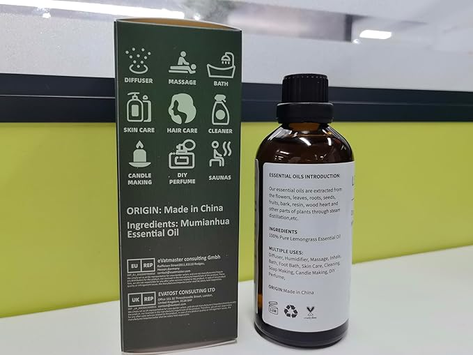 Pure Lemongrass Essential Oil, Mumianhua Natural Citral Oil for Outdoor Shield & Fresh Air, Aromatherapy for Patio, Garden & Camping Protection, Skin Care, Spray & Reed Diffuser, 3.38 Fl Oz