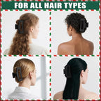 TOCESS Hair Claw Clips for Women - 8PK Large Neutral Matte Square Jumbo Hair Clips for Thick, Thin, Long, Short, Curly Hair Girls, Big Jaw Clip Set for Daily Use(Midnight Black)