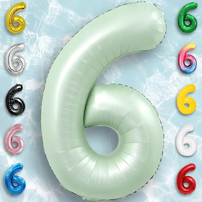 Green Number Balloon 6 Mylar Foil Balloons 32 inch - Image 5