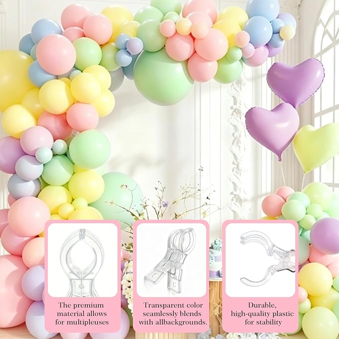 10 Pack Balloon Arch Clips, Large Clear Backdrop Clips - Image 4