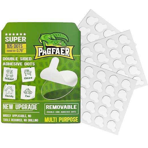 105Pcs Double Sided Adhesive Dots, 0.79" Clear Removable Sticky Adhesive by PAGFAER