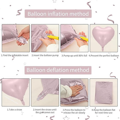 Pink Blue Heart Balloons, 18 Inch Pastel Blue Pink Foil Balloons, 18 Inch Light - Image 3