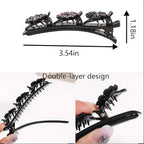 Sparkling Crystal Braided Hair Clips, Woven Hair Clips, New 2025 Women Styling Hair Clip, Women Flower Hair Accessories 4-Pack (champagne)