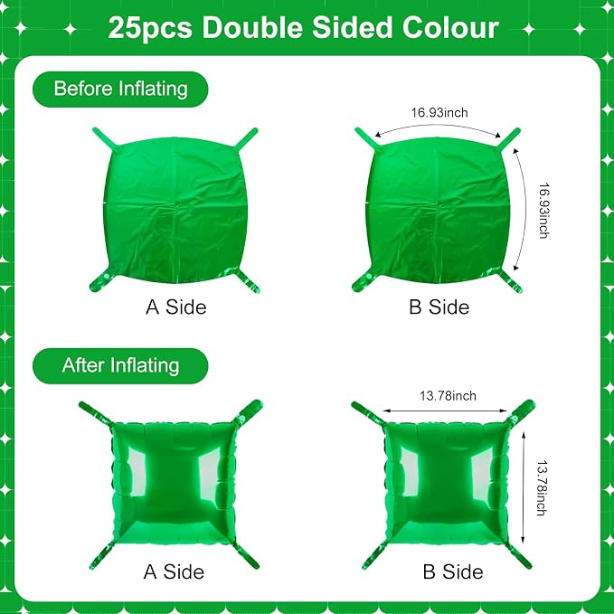 Shamrock Green Square Foil Balloons - Image 7