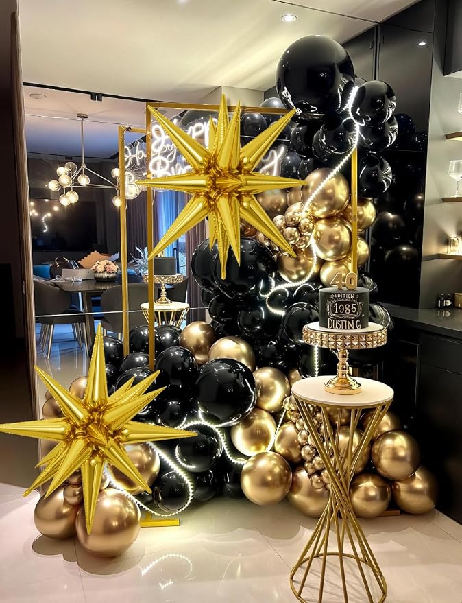 Black and Gold Balloons Arch Garland Kit, Fathers Day Balloon arch - Image 3