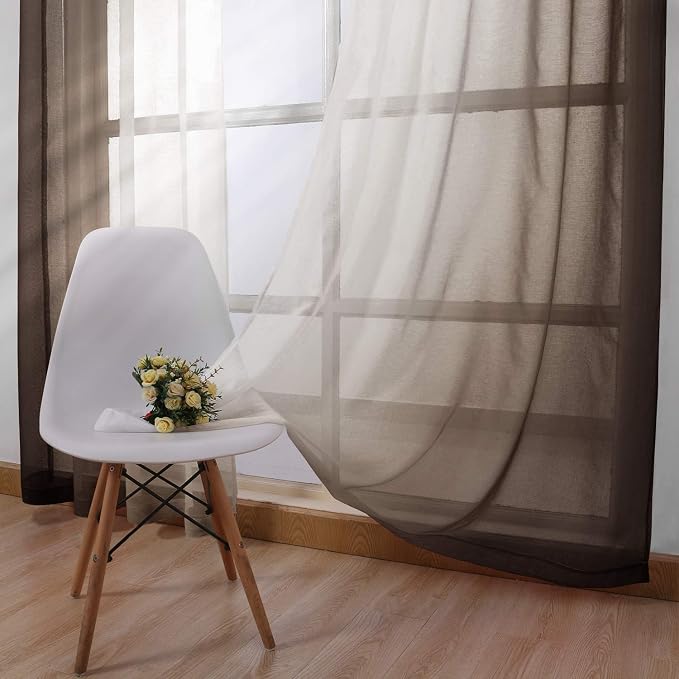 DWCN Ombre Faux Linen Sheer Curtains - Image 3