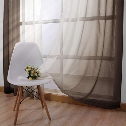 DWCN Ombre Faux Linen Sheer Curtains - Image 3