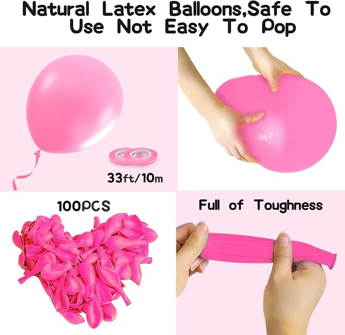EMART Pink Balloons 12 Inch 100pcs, Latex Balloons - Image 4