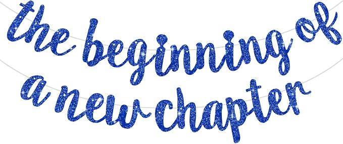 BEISHIDA Blue Pre-Strung Glitter The Beginning of A New Chapter Banner | by Beishida