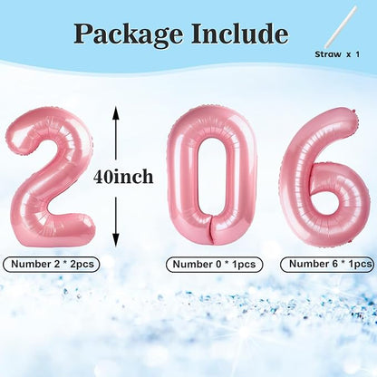 2026 Number Black Balloons 40Inch Balloon - Image 5