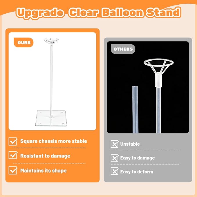 4 Set Balloon Stands for Table Clear 15.75 in Adjustable | Balloon centerpieces - Image 5