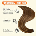 Full Shine Human Hair Tape in with Holes Color Medium Brown to Blonde and Medium Brown Seamless Tape in Hair Extensions Invisible PU Tape in Extensions Remy Hair Seamless 20INCH 20PCS 50G