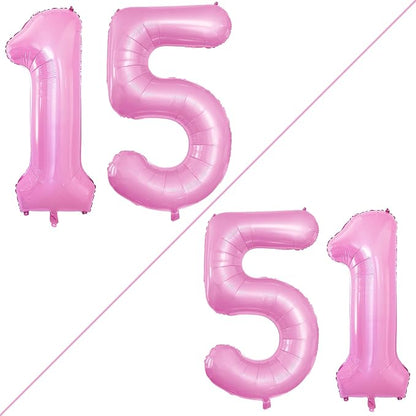 Number 15 Balloons for 15th Birthday Sweet 15 Party Decorations, 42 Inch Jumbo - Image 2