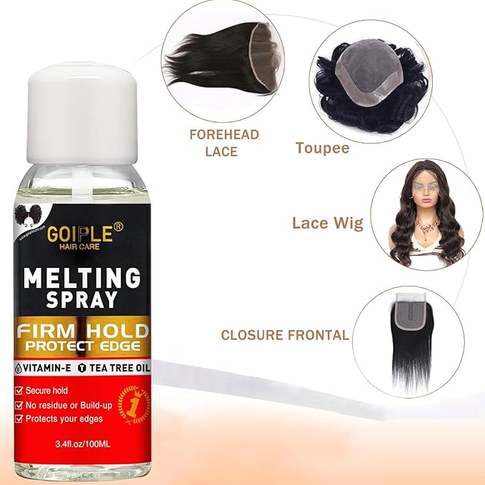Lace Glue Kit Complete Set with Lace Tint Mousse, Lace Melting Spray Wig Glue for Women's Wigs and Hairpieces - Wig Installation Kit & Tape in Extension Rmover & Cap (Dark Brown)