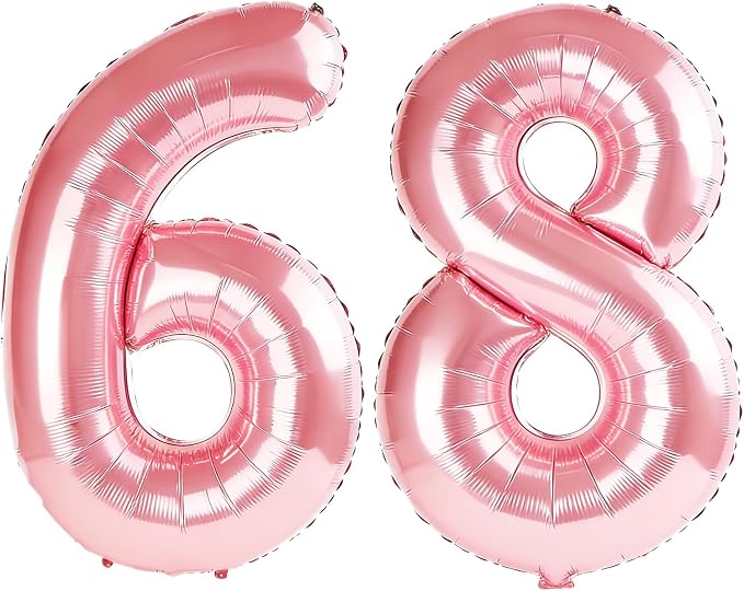 40 Inch Number 68 Balloons for 68th Birthday Party Decorations, 0-100 Jewelry by FOBELEC