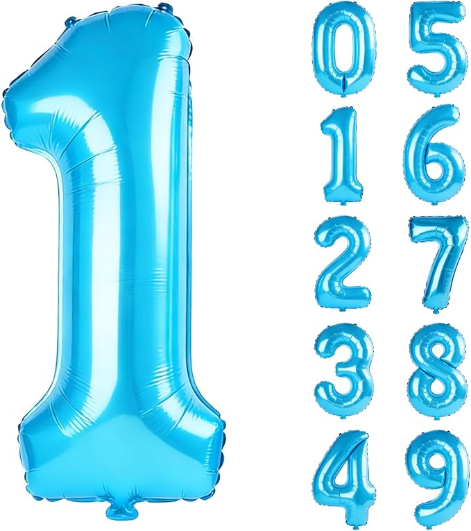 40 Inch Number 1 Balloons for 1st Birthday Party Decorations, 0-100 Jewelry by FOBELEC