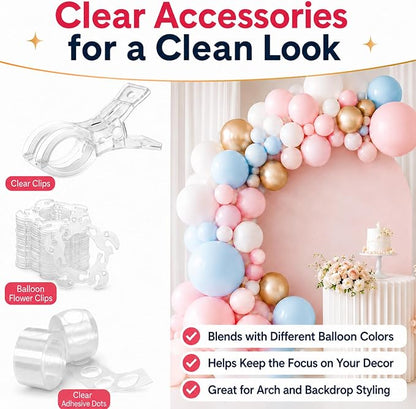 15 Pack Balloon Arch Clips, 3.5" Clear Spring Clamps - Image 9